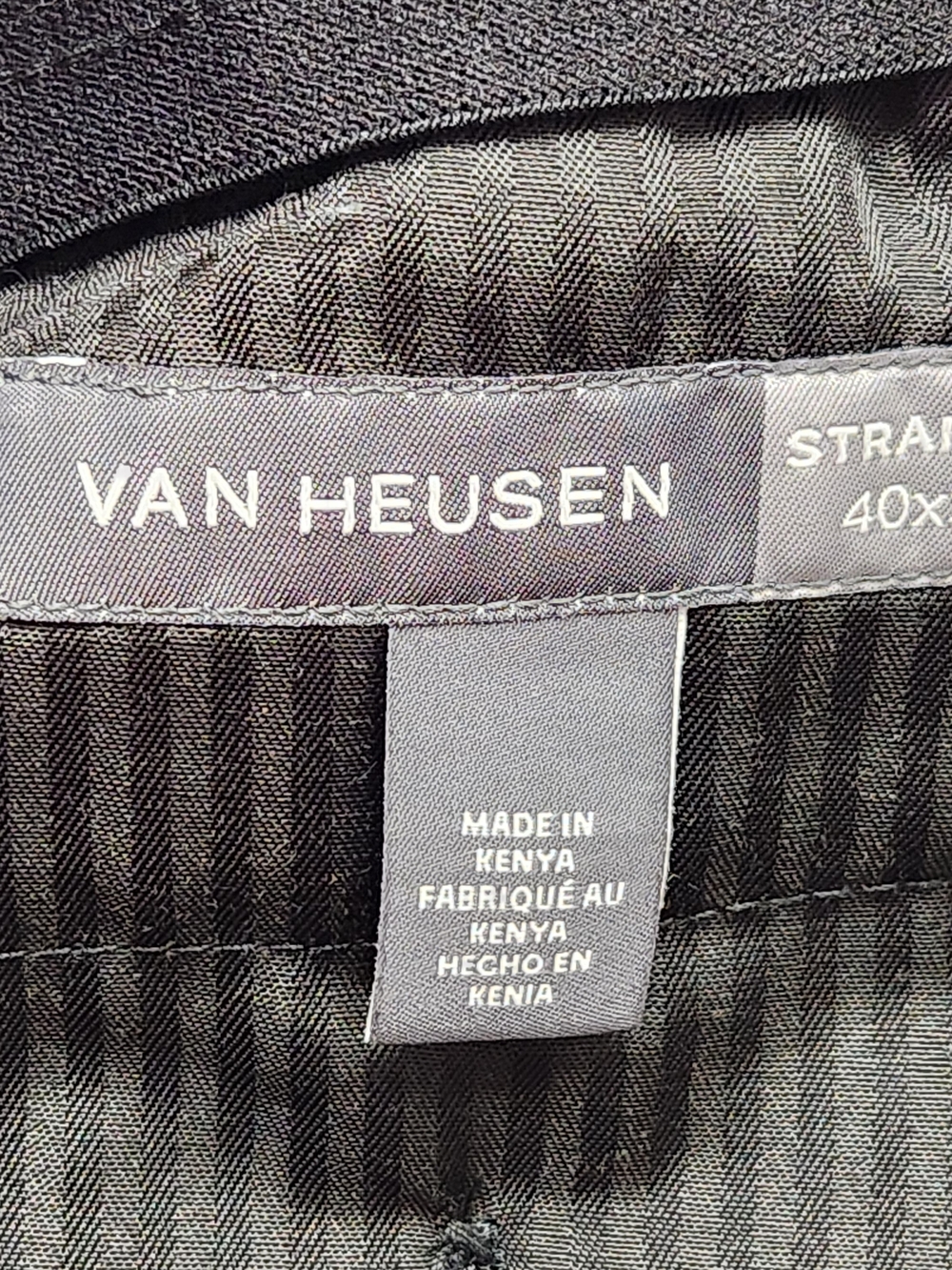 ⭐️Van Heusen Men’s Flex Straight Fit Dress Pants Black 40x32 Flat Front Slacks - Picture 8 of 11
